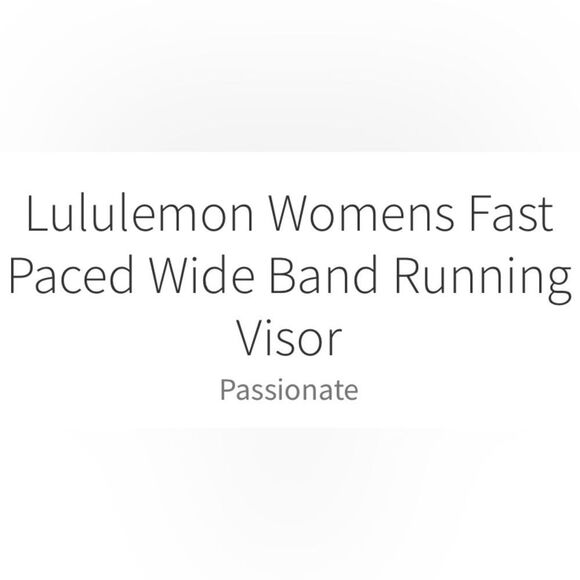 Lululemon Womens Fast Paced Wide Band Running Visor Passionate main image 6